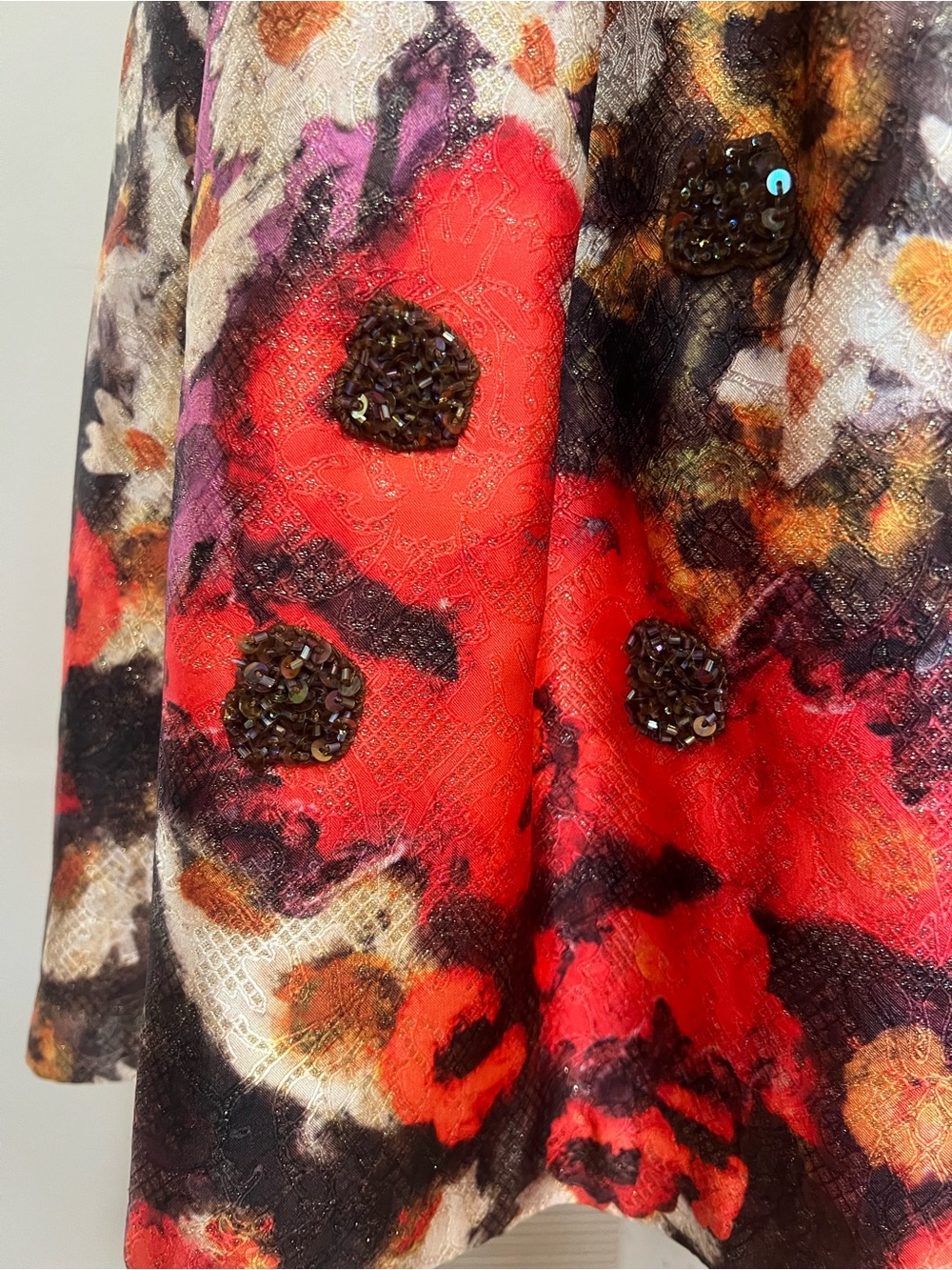 Debbie Shuchat Lavander Beaded Floral Fit-and-Flare Midi Dress - Picture 4 of 7